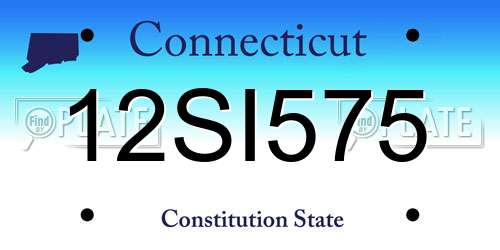 12SI575 Connecticut License Plate