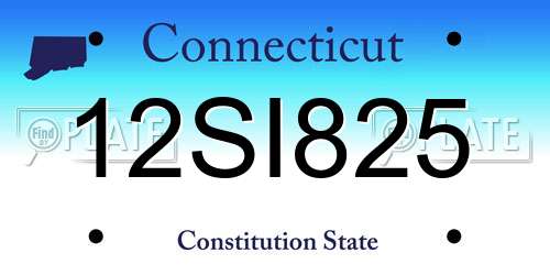 12SI825 Connecticut License Plate
