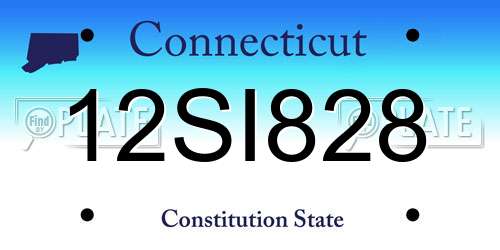 12SI828 Connecticut License Plate