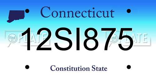 12SI875 Connecticut License Plate