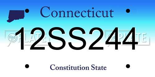 12SS244 Connecticut License Plate