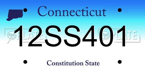 12SS401 Connecticut License Plate