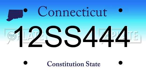 12SS444 Connecticut License Plate