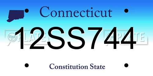 12SS744 Connecticut License Plate