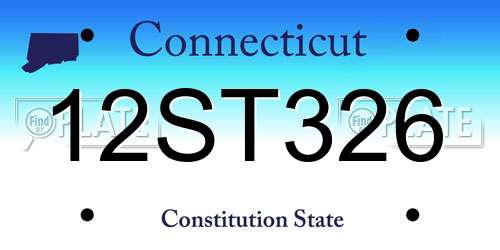 12ST326 Connecticut License Plate