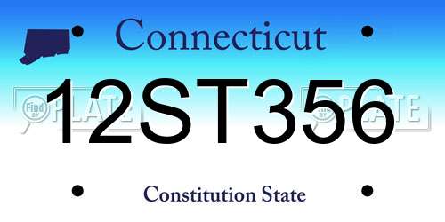 12ST356 Connecticut License Plate