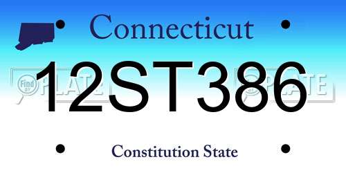 12ST386 Connecticut License Plate