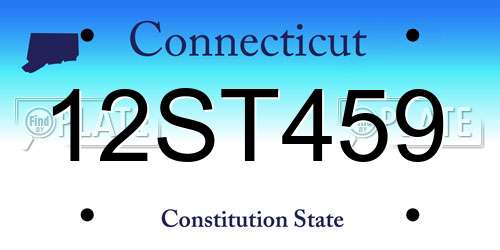 12ST459 Connecticut License Plate