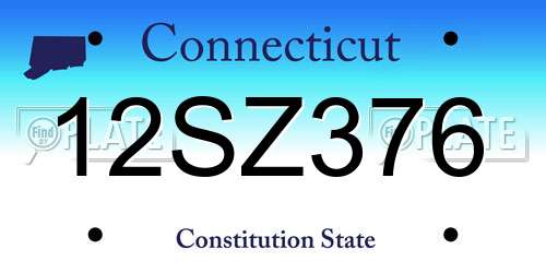 12SZ376 Connecticut License Plate