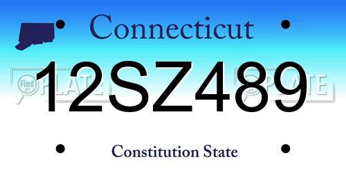 12SZ489 Connecticut License Plate