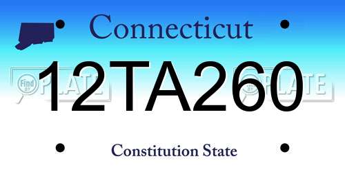 12TA260 Connecticut License Plate