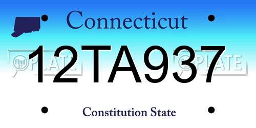 12TA937 Connecticut License Plate