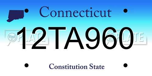 12TA960 Connecticut License Plate
