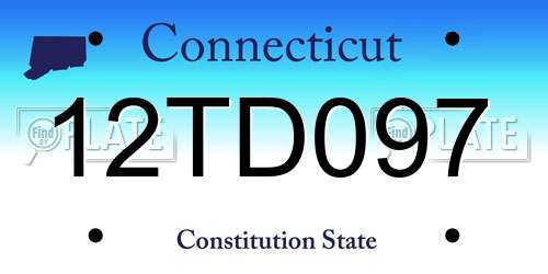 12TD097 Connecticut License Plate