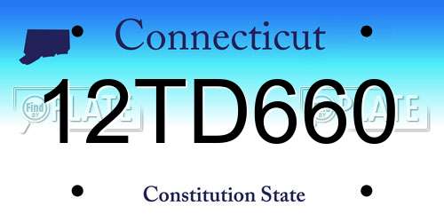 12TD660 Connecticut License Plate