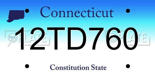 12TD760 Connecticut License Plate