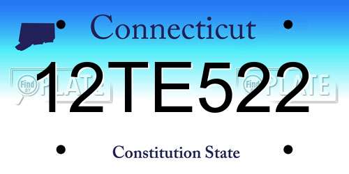 12TE522 Connecticut License Plate