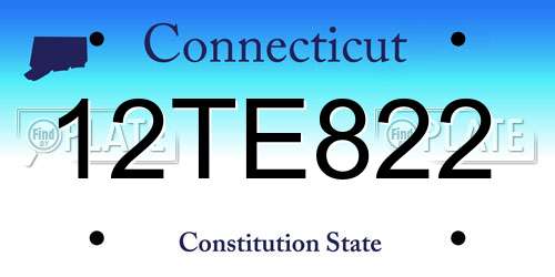12TE822 Connecticut License Plate