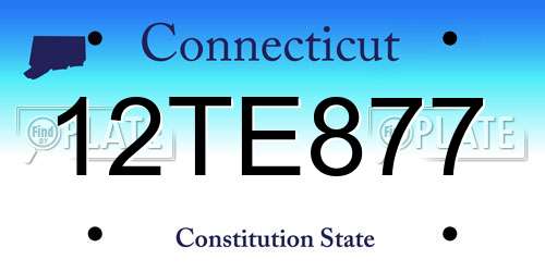 12TE877 Connecticut License Plate