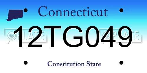 12TG049 Connecticut License Plate