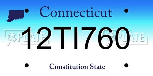 12TI760 Connecticut License Plate