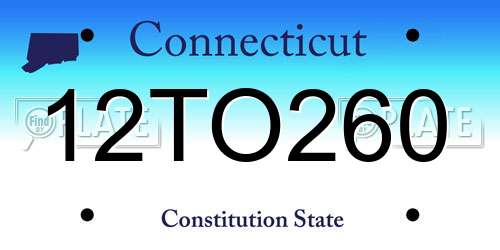 12TO260 Connecticut License Plate