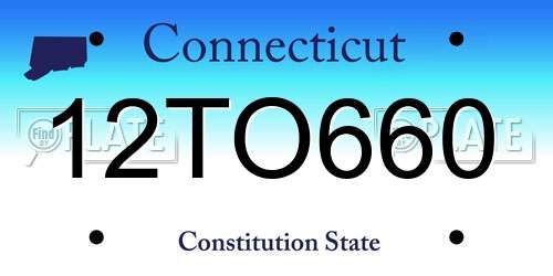 12TO660 Connecticut License Plate