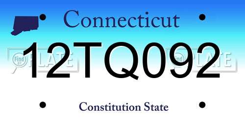 12TQ092 Connecticut License Plate