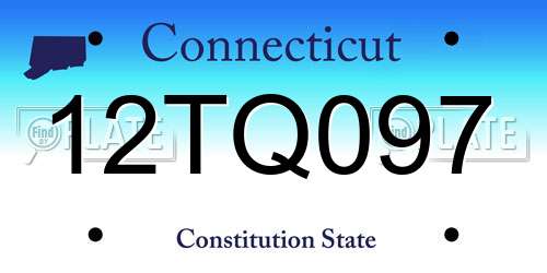 12TQ097 Connecticut License Plate