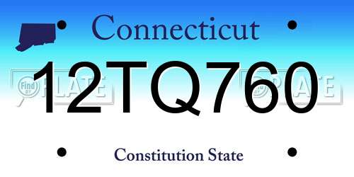 12TQ760 Connecticut License Plate