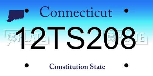 12TS208 Connecticut License Plate