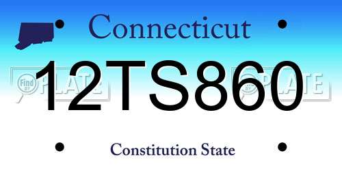 12TS860 Connecticut License Plate