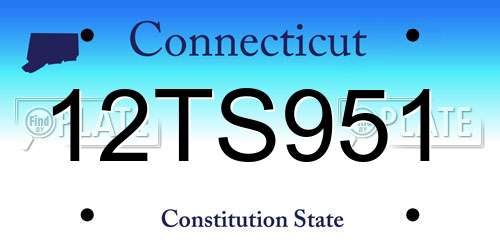 12TS951 Connecticut License Plate