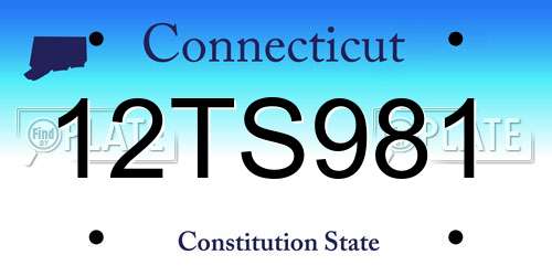 12TS981 Connecticut License Plate