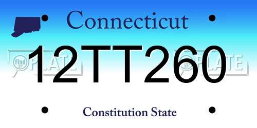 12TT260 Connecticut License Plate