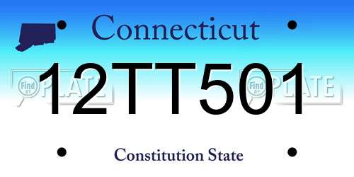 12TT501 Connecticut License Plate