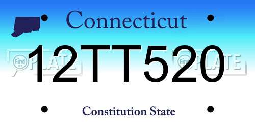 12TT520 Connecticut License Plate