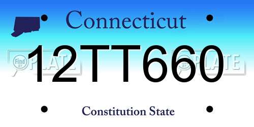 12TT660 Connecticut License Plate