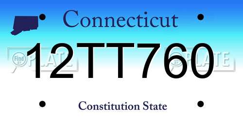 12TT760 Connecticut License Plate