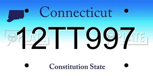 12TT997 Connecticut License Plate