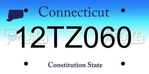 12TZ060 Connecticut License Plate