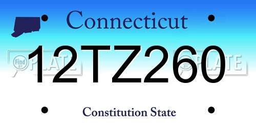 12TZ260 Connecticut License Plate