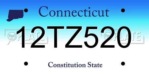 12TZ520 Connecticut License Plate