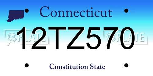 12TZ570 Connecticut License Plate