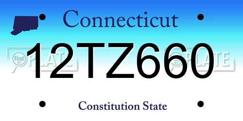 12TZ660 Connecticut License Plate