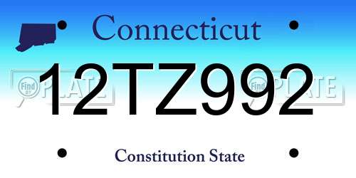 12TZ992 Connecticut License Plate