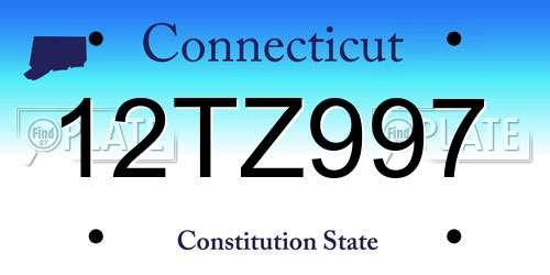 12TZ997 Connecticut License Plate