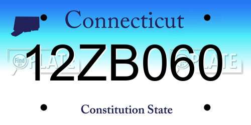 12ZB060 Connecticut License Plate