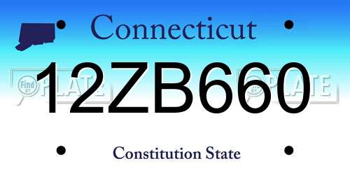 12ZB660 Connecticut License Plate