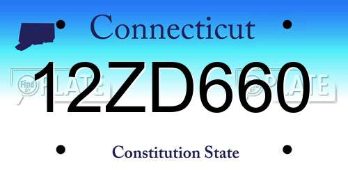 12ZD660 Connecticut License Plate